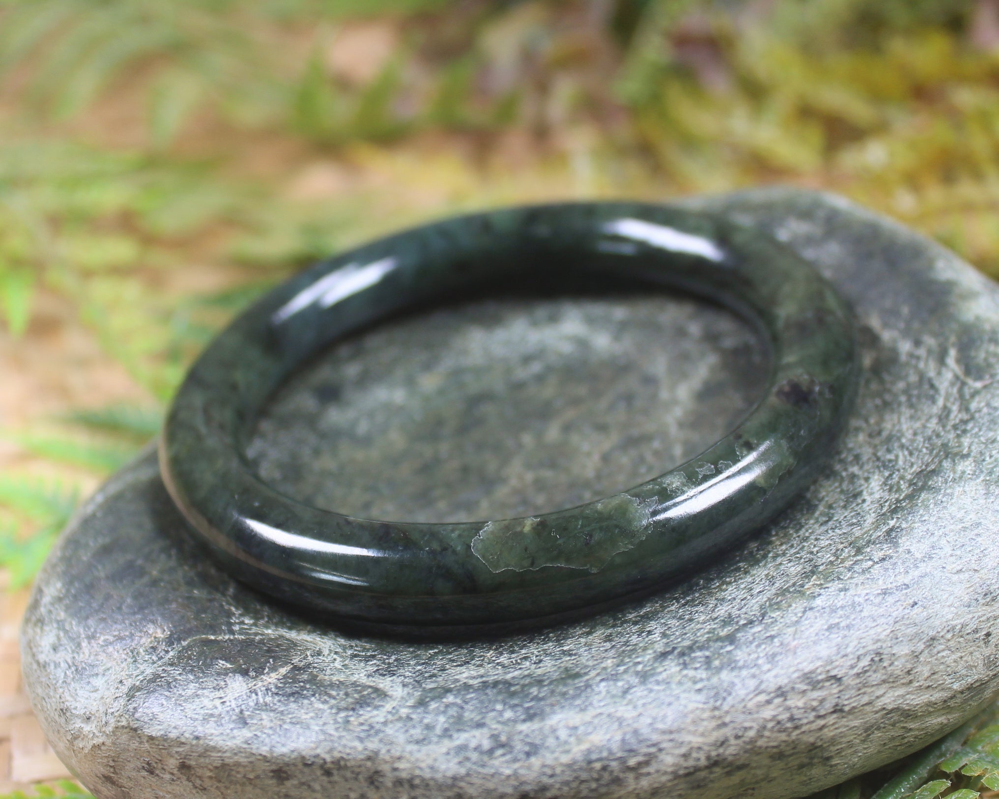 Bangle carved from Rimu Pounamu - NZ Greenstone