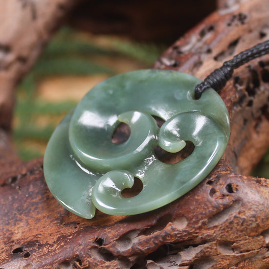Koru or Spiral carved from Inanga Pounamu - NZ Greenstone