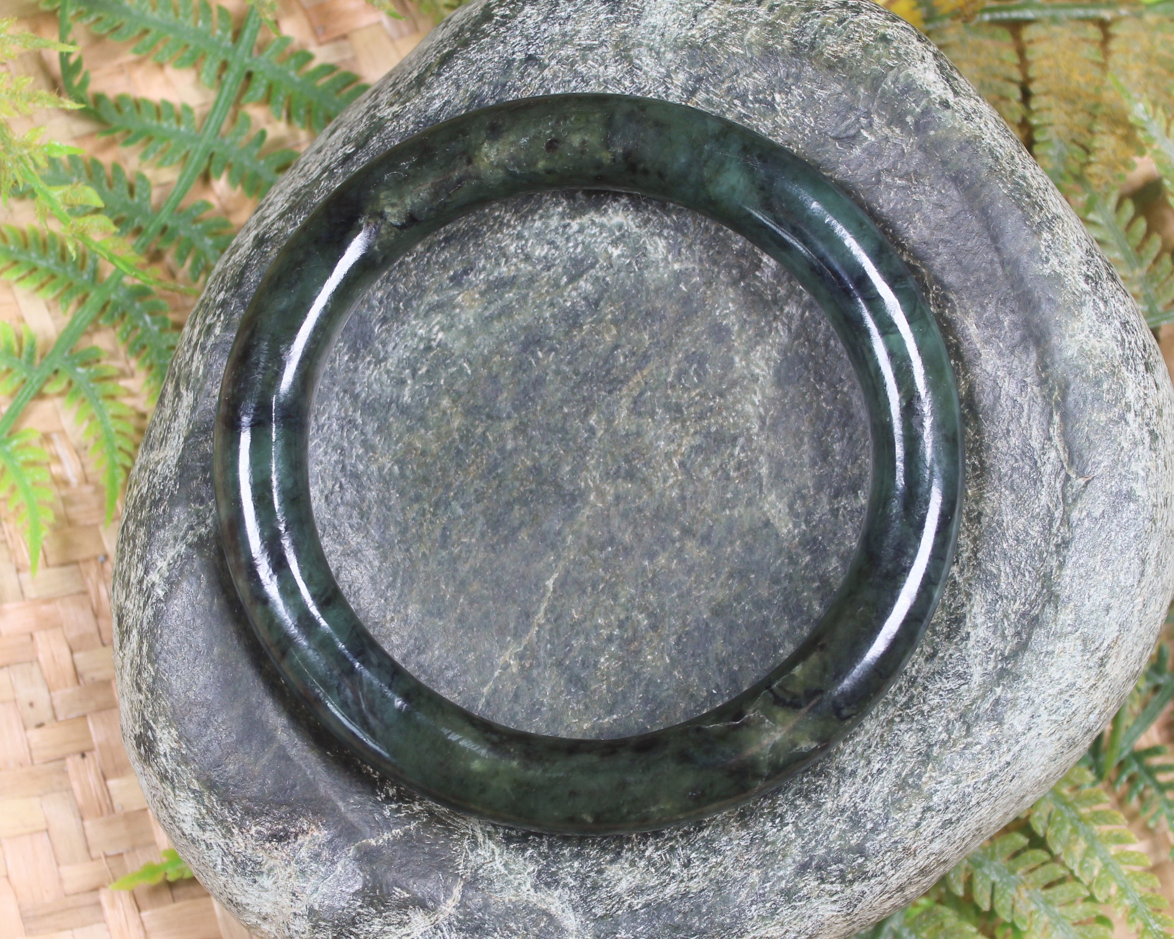 Bangle carved from Rimu Pounamu - NZ Greenstone