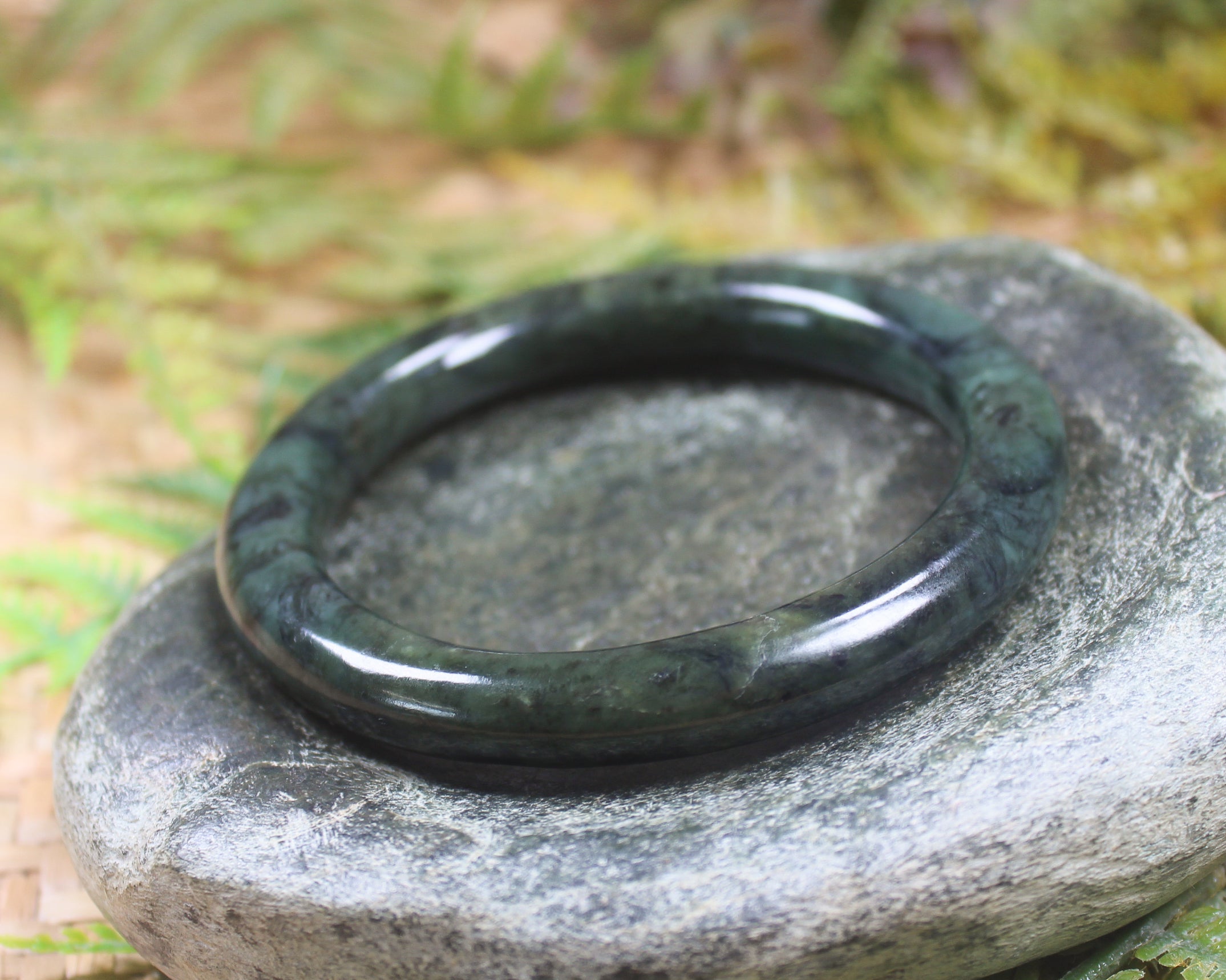 Bangle carved from Rimu Pounamu - NZ Greenstone