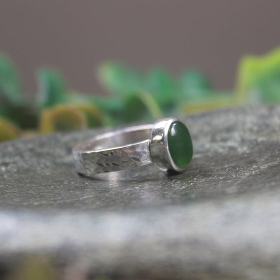 Ring with Kawakawa Pounamu