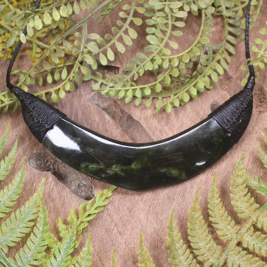Breastplate or Shield carved from Rimu Pounamu - NZ Greenstone