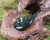 Hei Matau or Fish Hook carved from Kawakawa Pounamu - NZ Greenstone