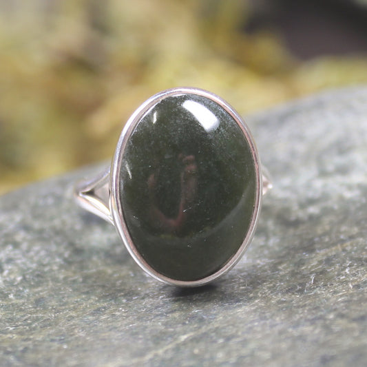 Ring with Kawakawa Pounamu