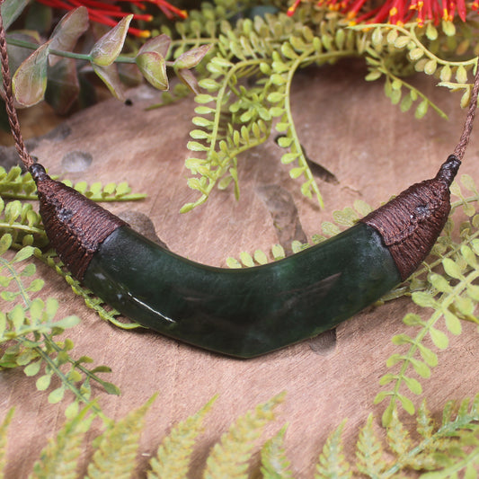 Breastplate or Shield carved from Kawakawa Pounamu - NZ Greenstone