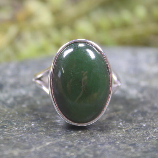 Ring with Kawakawa Pounamu