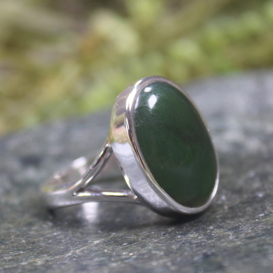 Ring with Kawakawa Pounamu
