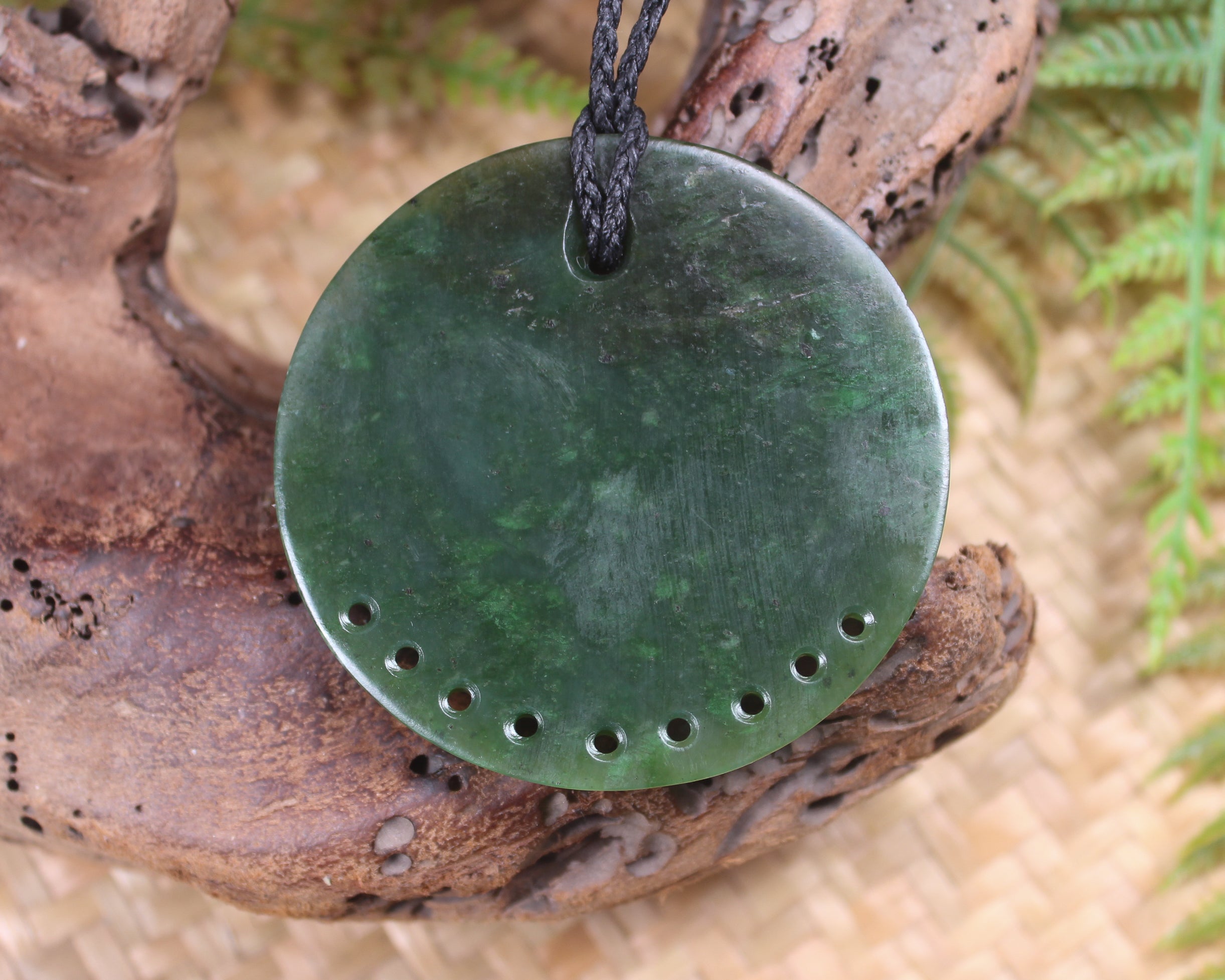 Porowhita or Pi Stone carved from Kawakawa Pounamu - NZ Greenstone