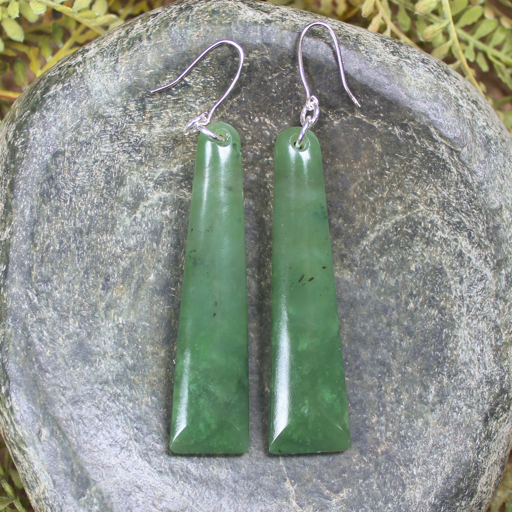 Hapopo Pounamu Toki earrings - NZ Greenstone