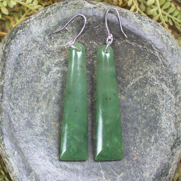 Hapopo Pounamu Toki earrings - NZ Greenstone