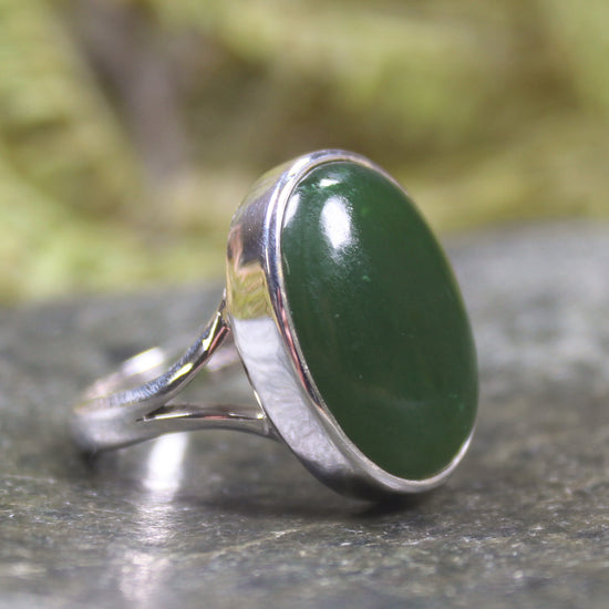 Ring with Kawakawa Pounamu