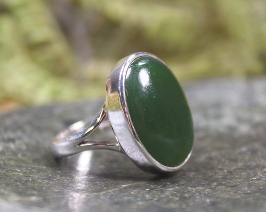 Ring with Kawakawa Pounamu