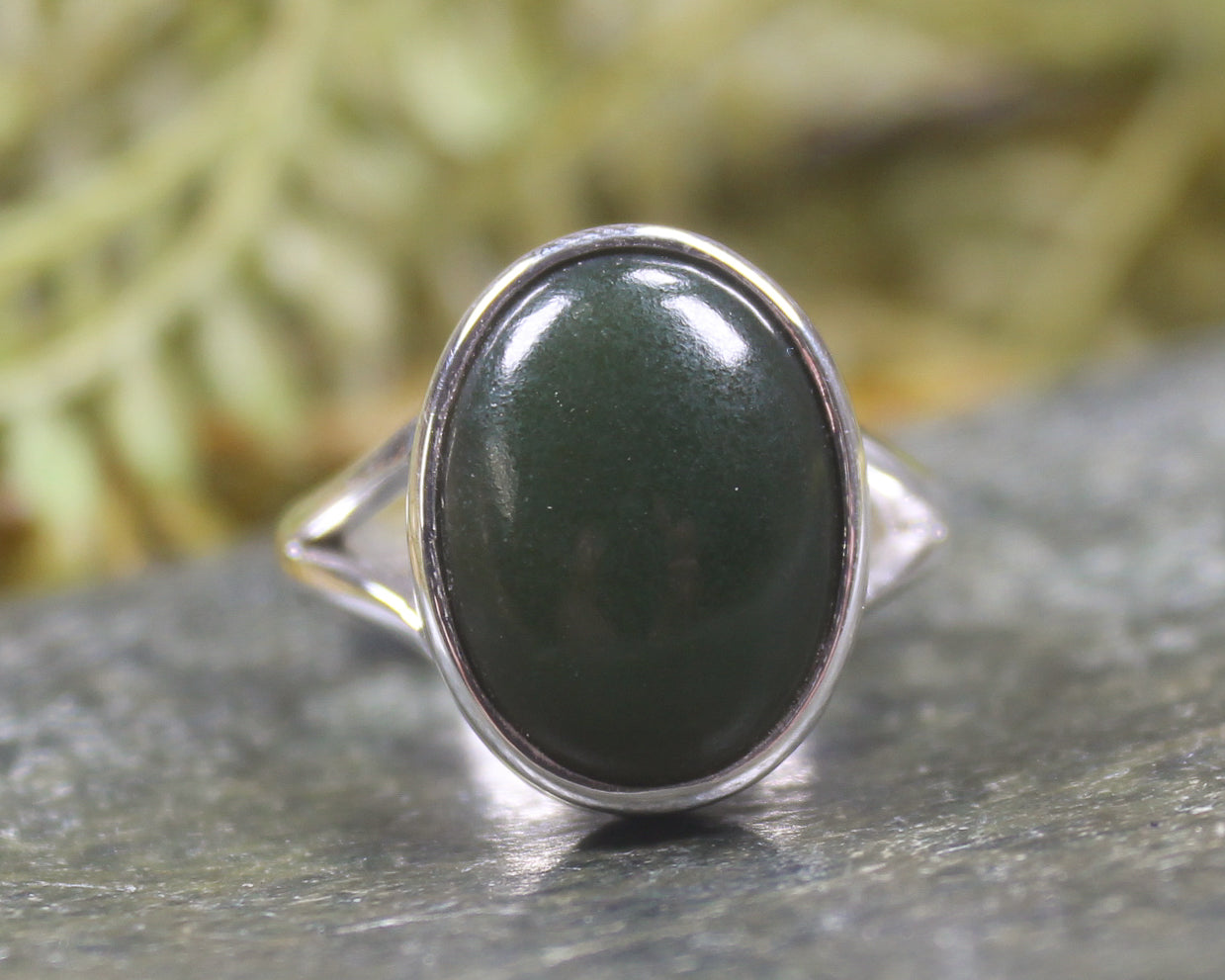 Ring with Kawakawa Pounamu