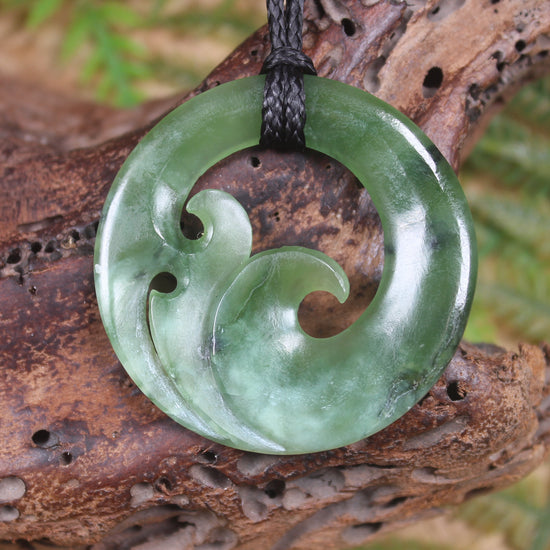 Koru carved from Hapopo Pounamu - NZ Greenstone