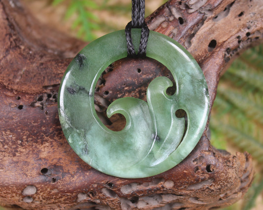 Koru carved from Hapopo Pounamu - NZ Greenstone