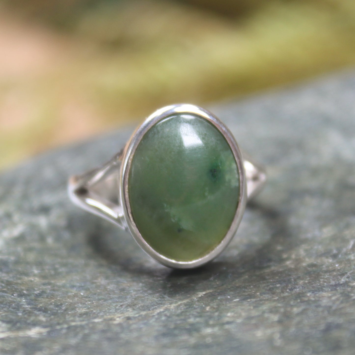 Hapopo Pounamu Silver Ring