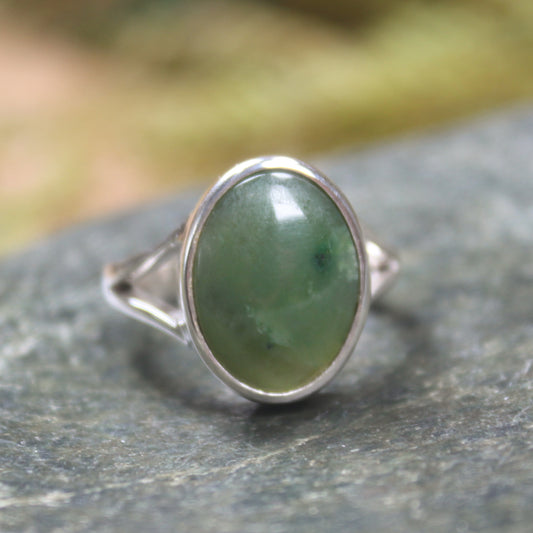 Hapopo Pounamu Silver Ring