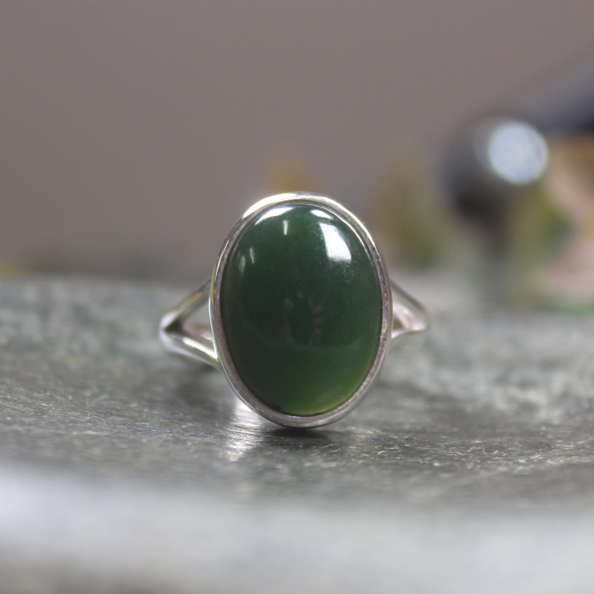Ring with Kawakawa Pounamu