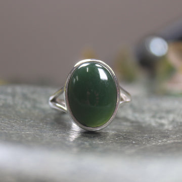 Ring with Kawakawa Pounamu