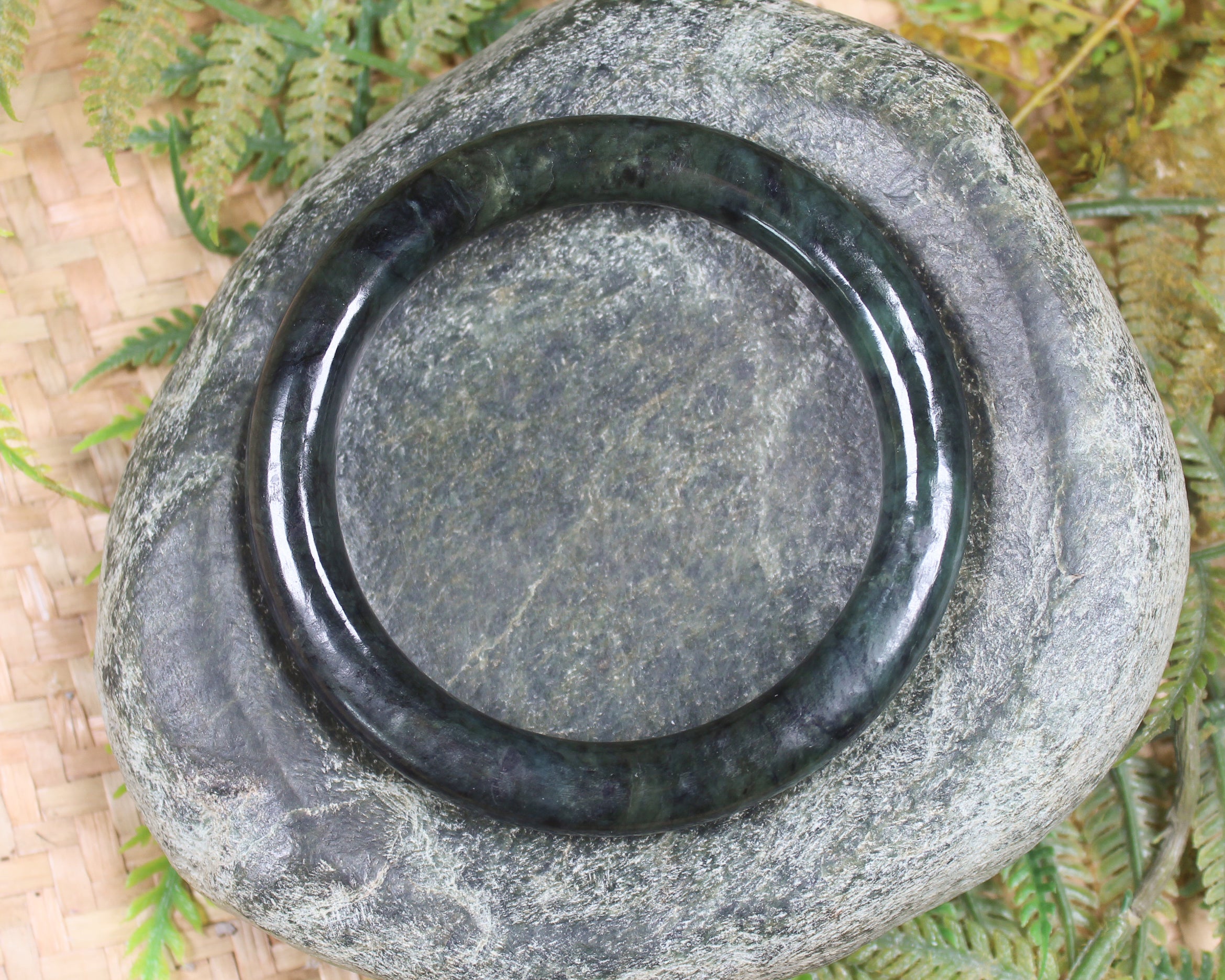 Bangle carved from Rimu Pounamu - NZ Greenstone