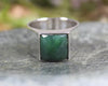 Sterling Silver Kawakawa Pounamu Ring - NZ Greenstone