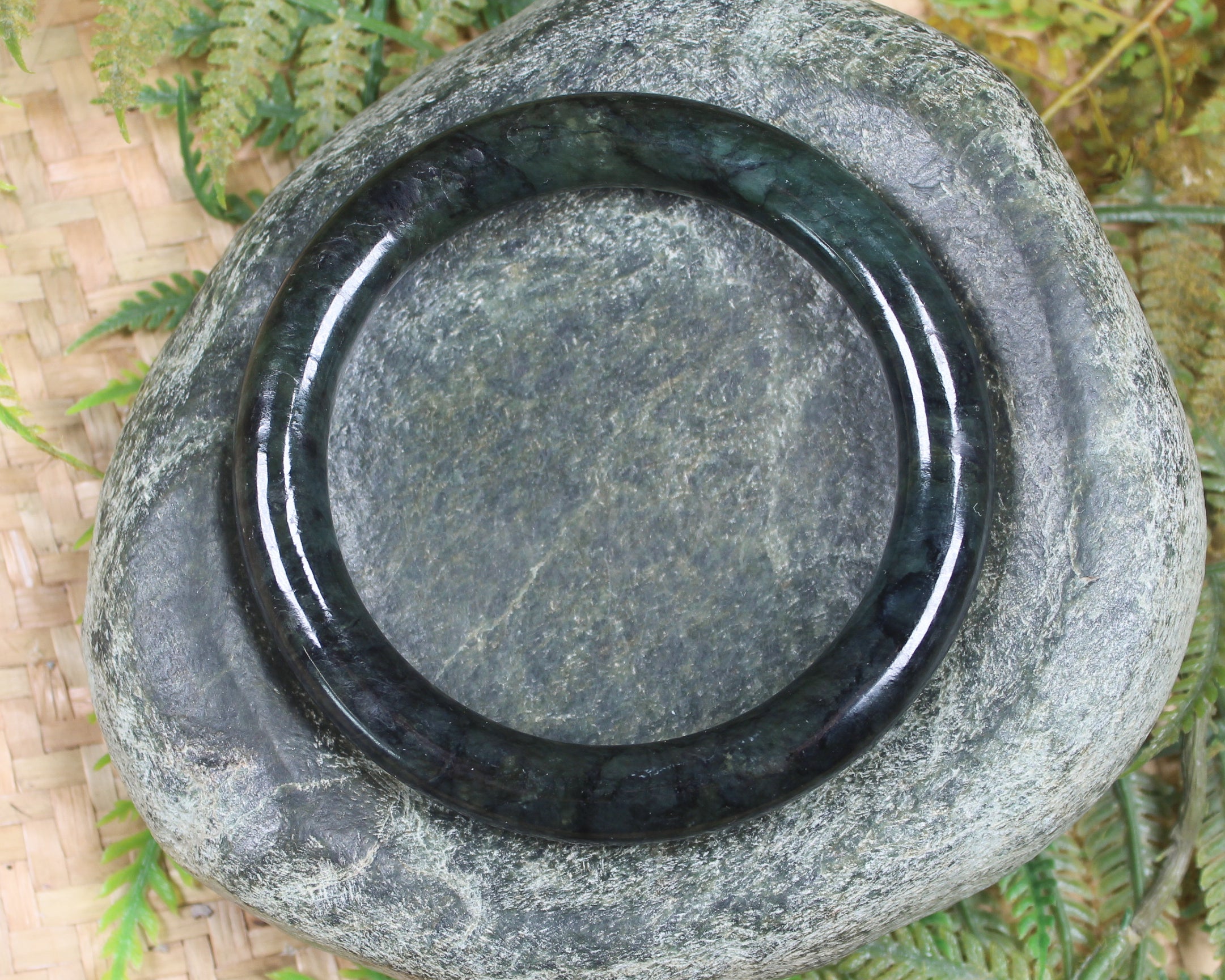 Bangle carved from Rimu Pounamu - NZ Greenstone