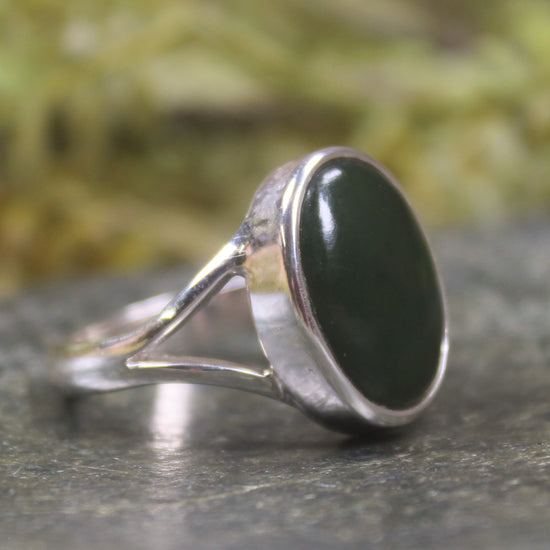 Ring with Kawakawa Pounamu