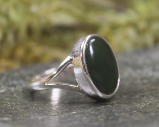Ring with Kawakawa Pounamu