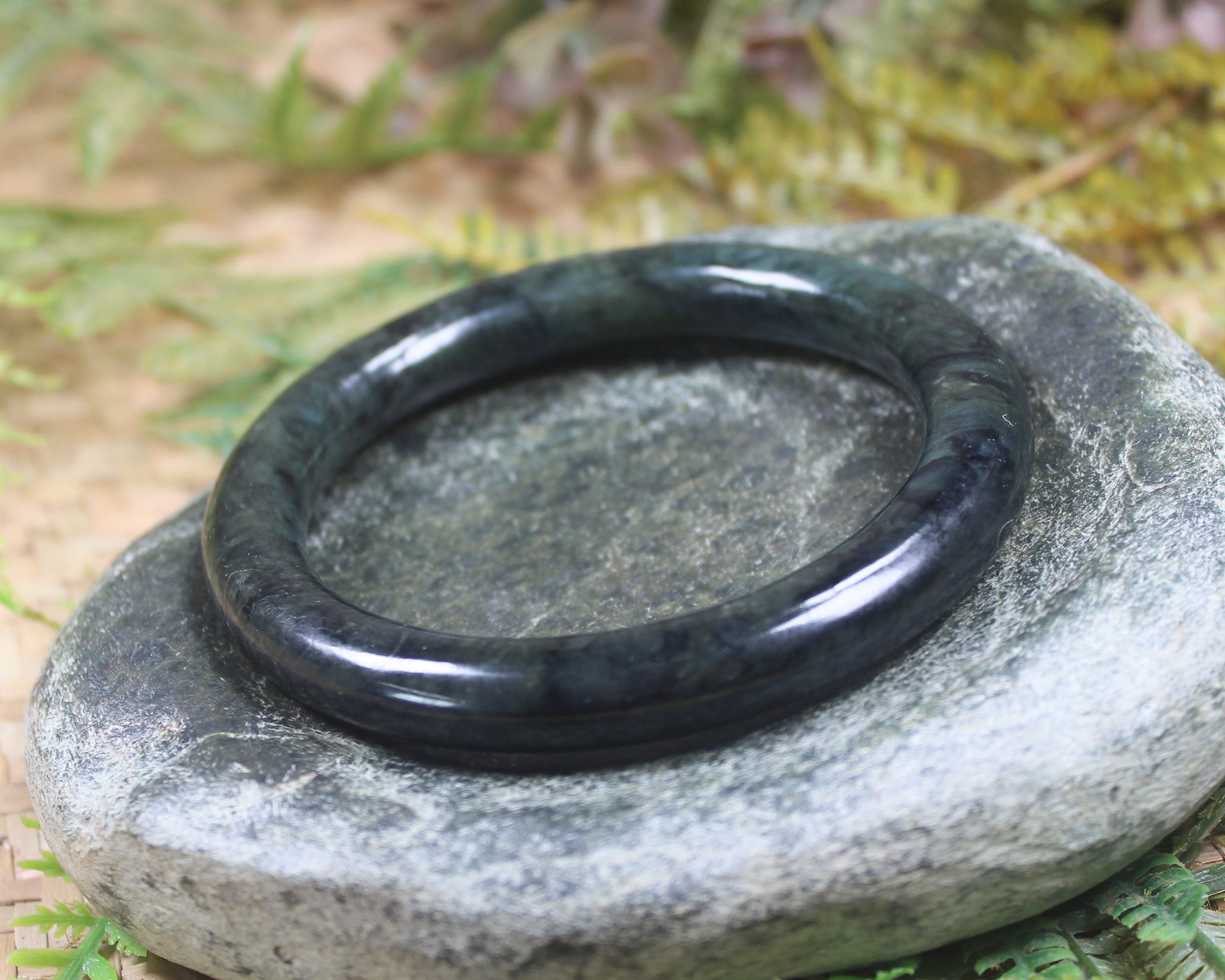 Bangle carved from Rimu Pounamu - NZ Greenstone