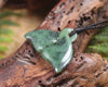 Whale tail carved from Inanga Pounamu - NZ Greenstone