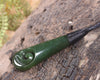 Roimata or Teardop with Koru carved from Kawakawa Pounamu - NZ Greenstone