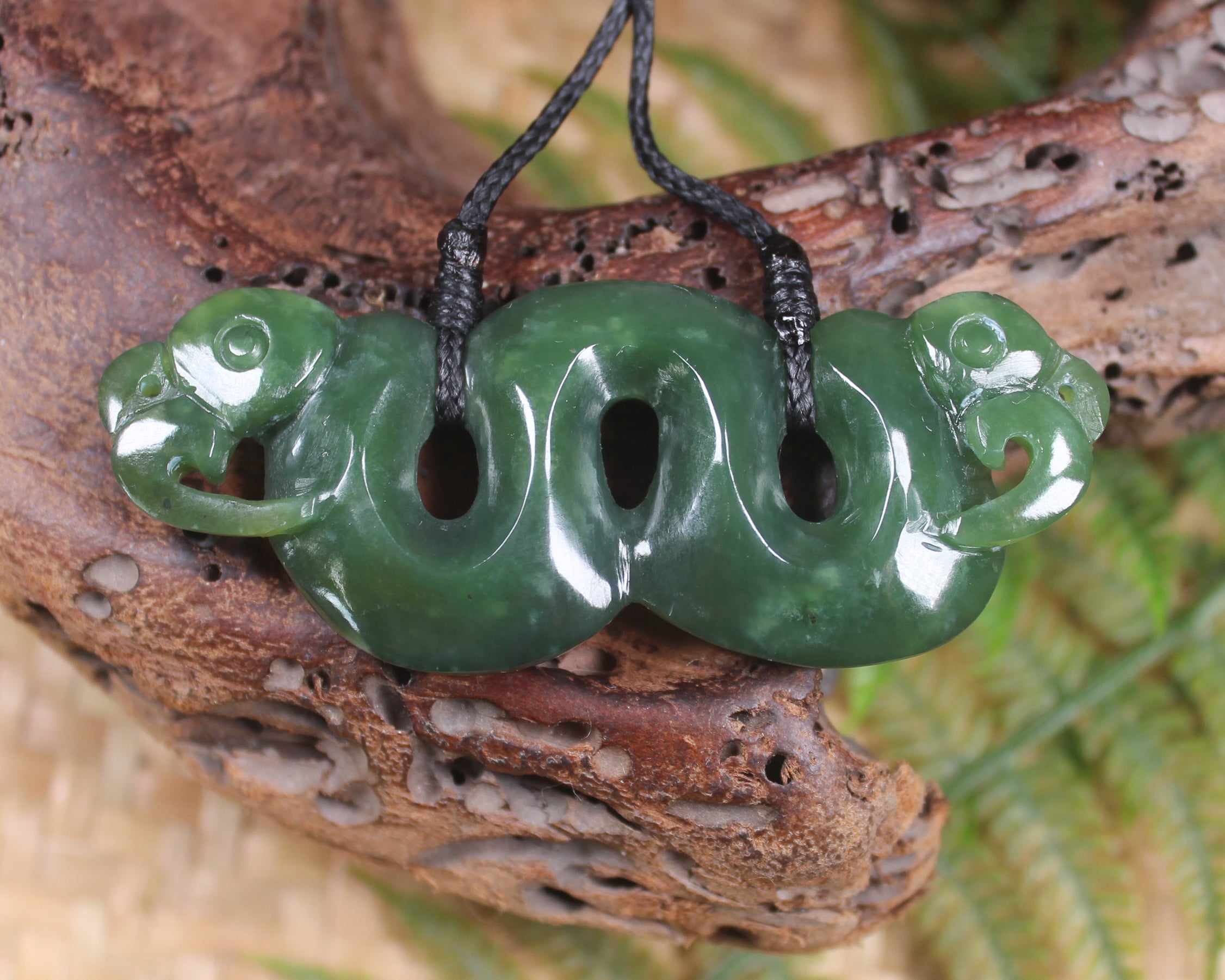 Pekapeka Pendant carved from Kawakawa Pounamu - NZ Greenstone