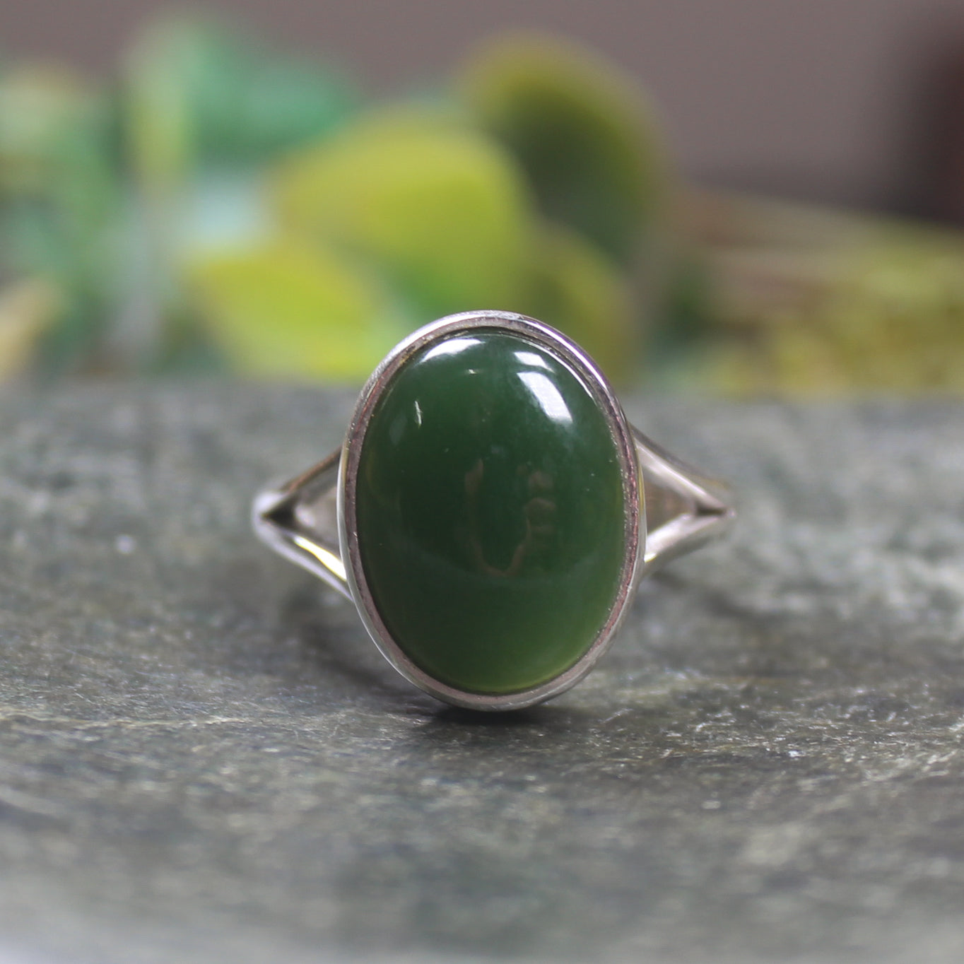 Ring with Kawakawa Pounamu