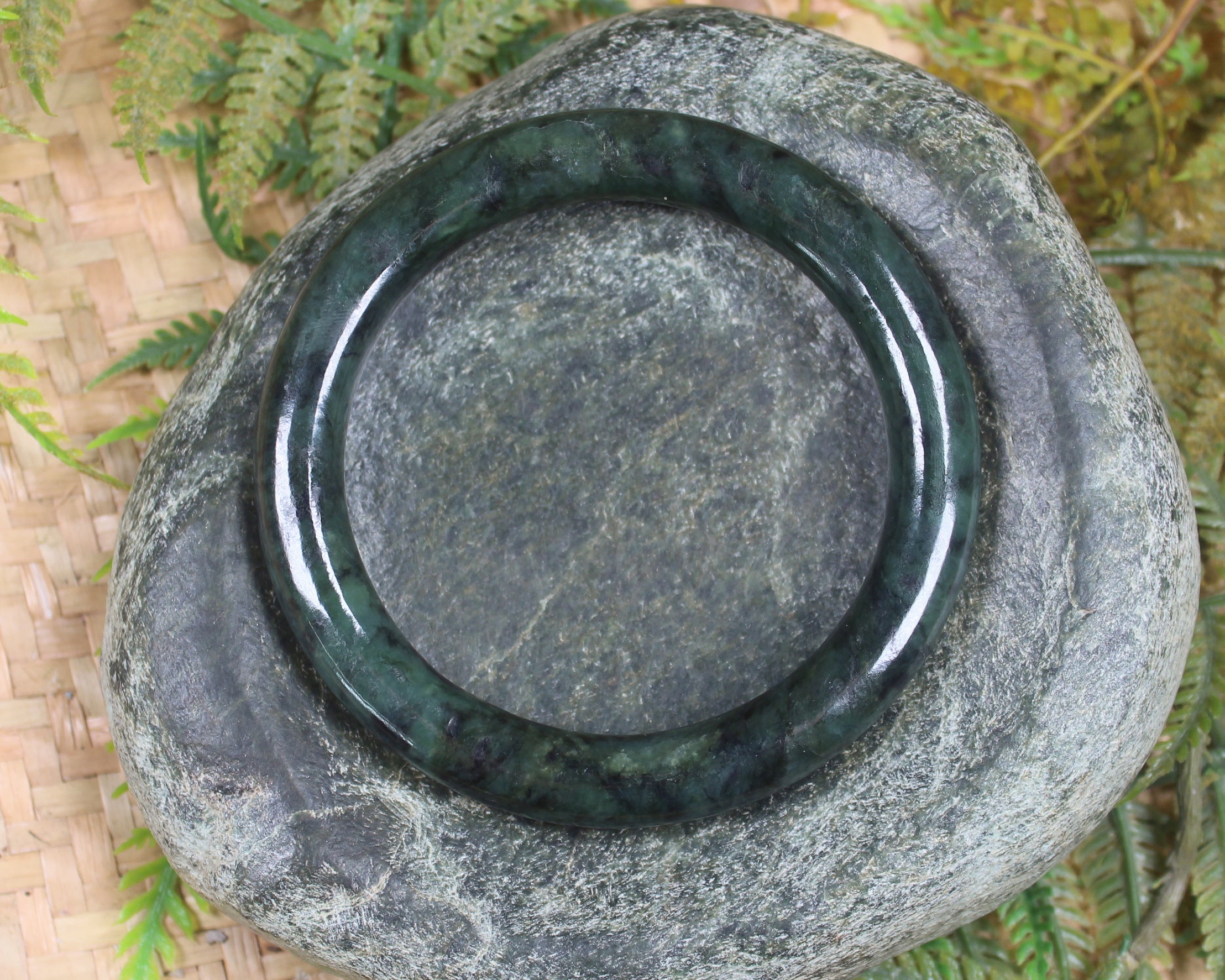 Bangle carved from Rimu Pounamu - NZ Greenstone