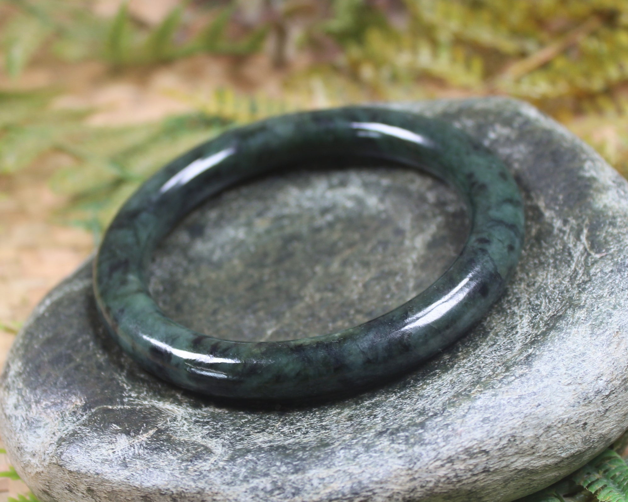 Bangle carved from Rimu Pounamu - NZ Greenstone