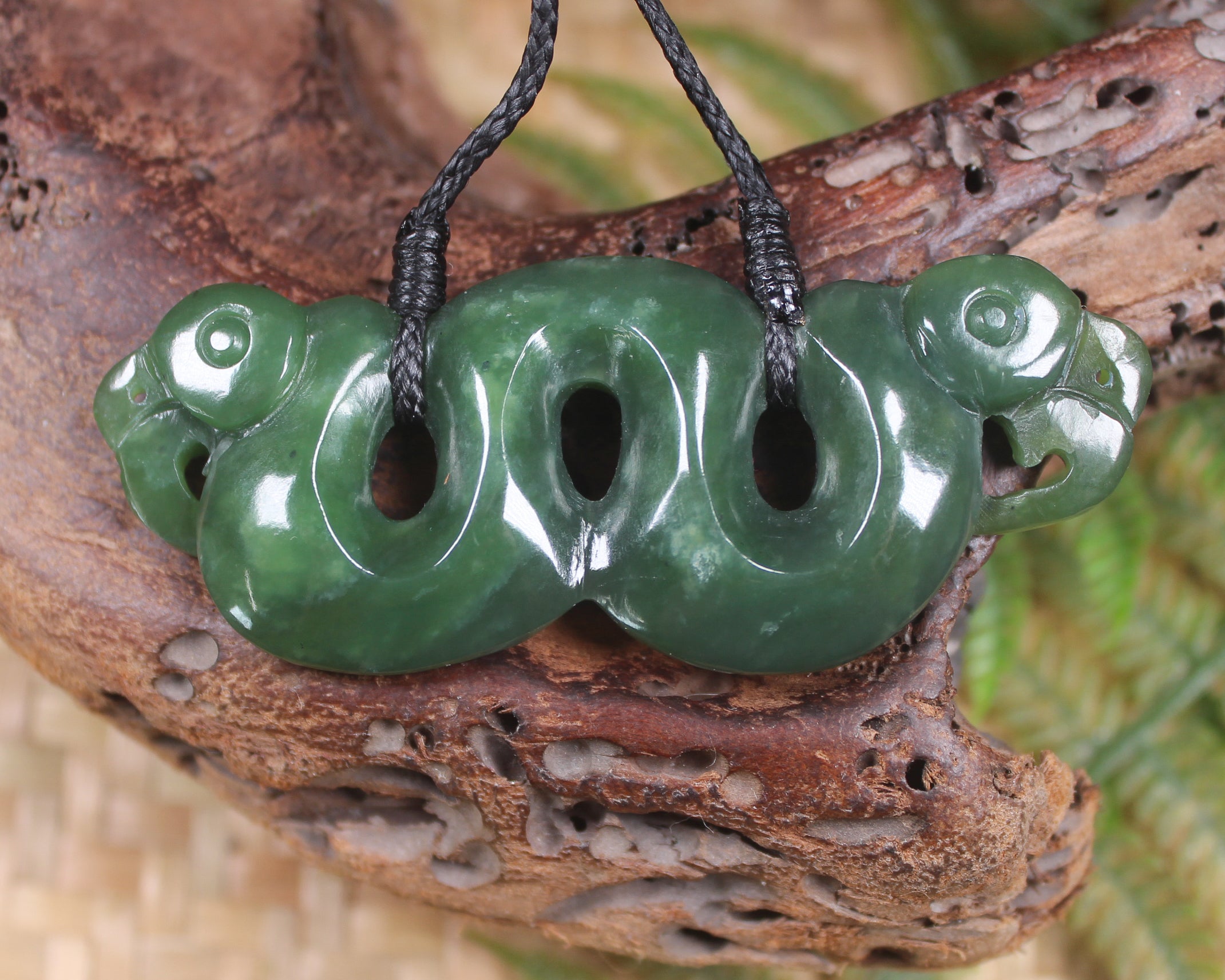 Pekapeka Pendant carved from Kawakawa Pounamu - NZ Greenstone