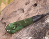 Roimata or Teardop with Koru carved from Rimu Pounamu - NZ Greenstone