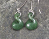 Twist Earrings carved from Hapopo Pounamu - NZ Greenstone