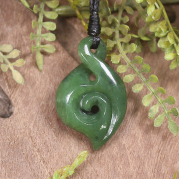 Koru Twist carved from Hapopo Pounamu - NZ Greenstone