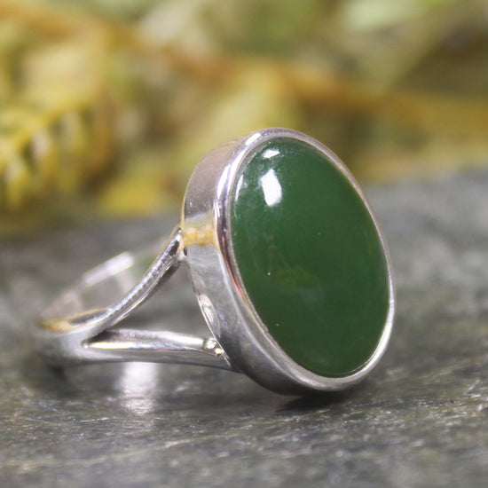 Ring with Kawakawa Pounamu