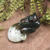 Manaia carved from Flower Jade Pounamu - NZ Greenstone