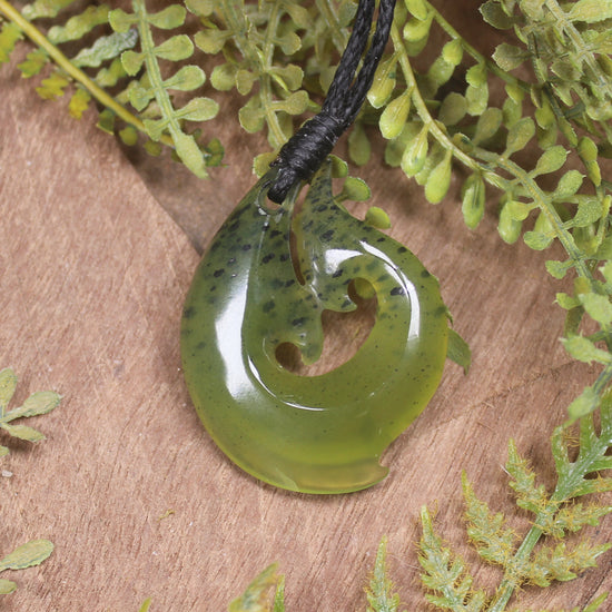 Tangiwai Pounamu Hei Matau pendant  - NZ Greenstone