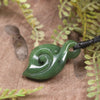 Koru Twist carved from Hapopo Pounamu - NZ Greenstone