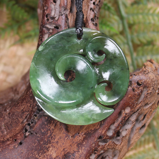 Koru Pendant carved from Hapopo Pounamu - NZ Greenstone