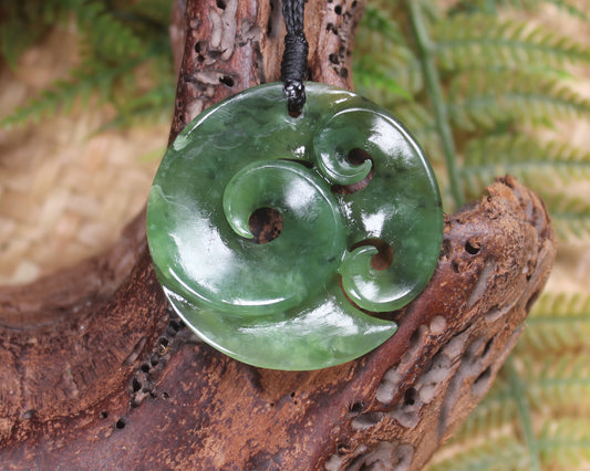 Koru Pendant carved from Hapopo Pounamu - NZ Greenstone