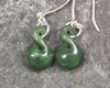 Twist Earrings carved from Hapopo Pounamu - NZ Greenstone