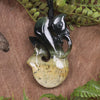 Manaia carved from Flower Jade Pounamu - NZ Greenstone