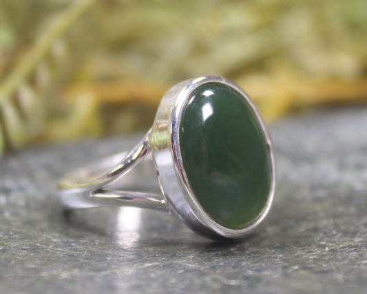 NZ Greenstone Sterling Silver S10 (BM230) Kawakawa Pounamu
