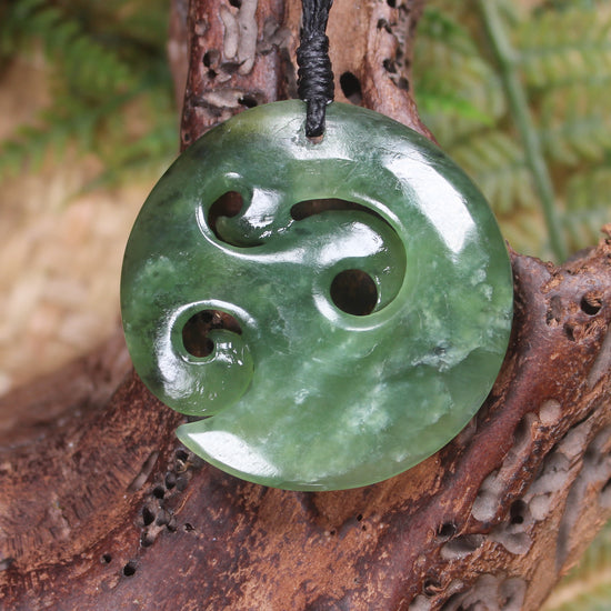 Koru Pendant carved from Hapopo Pounamu - NZ Greenstone