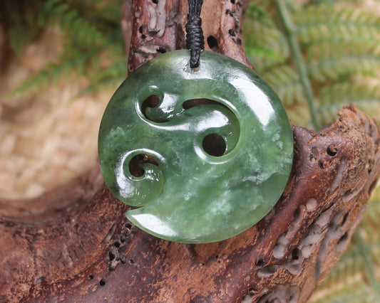 Koru Pendant carved from Hapopo Pounamu - NZ Greenstone